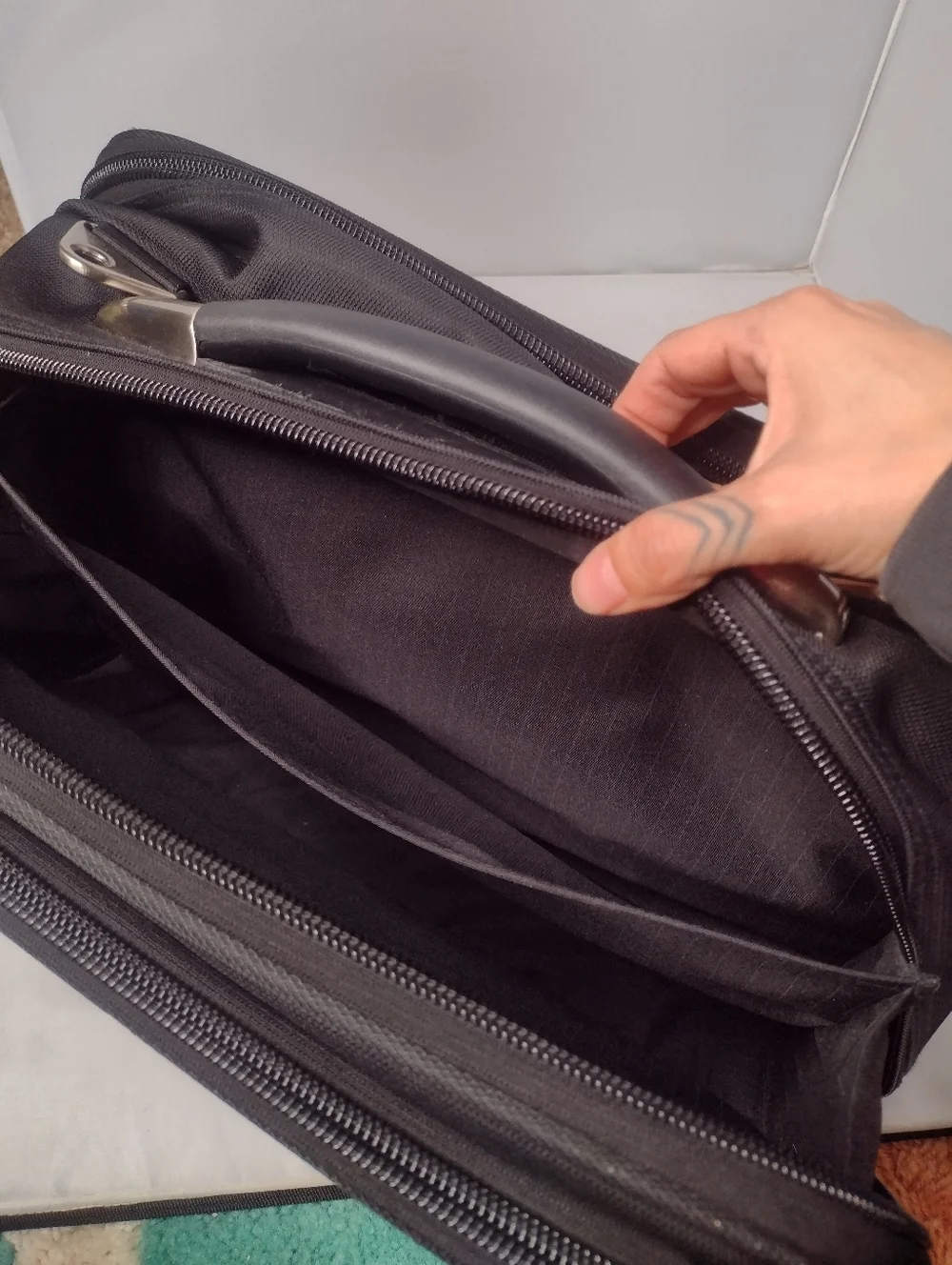 Eddie Bauer Bag Laptop Briefcase Carry on Case Canvas Black